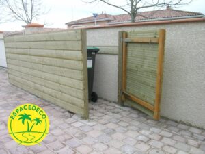 pose d’une passerelle en bois avec visserrie inox